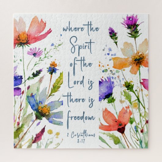 2 Corinthians 3:17 Freedom Bijbelversie Legpuzzel (Verticaal)