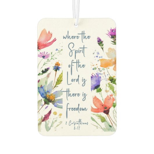 2 Corinthians 3:17 Freedom Bijbelversie Luchtverfrisser (Achterkant)