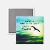 2 Corinthians 3:17 Freedom Bijbelversie Magneet (Voorkant / Achterkant)