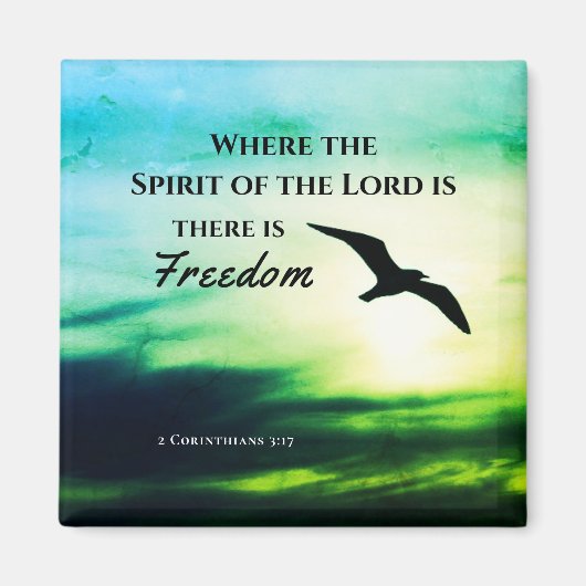 2 Corinthians 3:17 Freedom Bijbelversie Magneet (Voorkant)