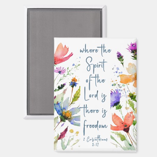 2 Corinthians 3:17 Freedom Bijbelversie Magneet (Voorkant / Achterkant)
