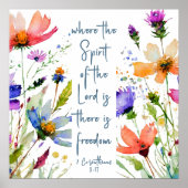 2 Corinthians 3:17 Freedom Bijbelversie Poster (Voorkant)