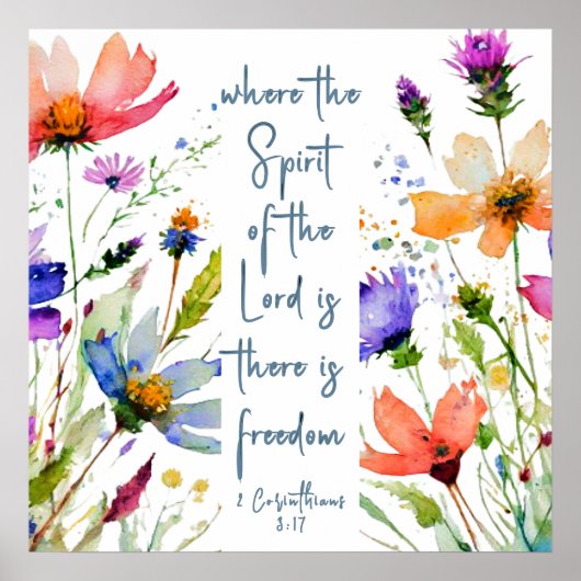 2 Corinthians 3:17 Freedom Bijbelversie Poster (Voorkant)
