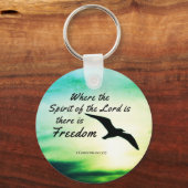 2 Corinthians 3:17 Freedom Bijbelversie Sleutelhanger (Achterkant)