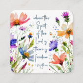 2 Corinthians 3:17 Freedom Bijbelversie Vierkante Visitekaartje (Voorkant)