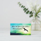 2 Corinthians 3:17 Freedom Bijbelversie Visitekaartje (Staand voorkant)