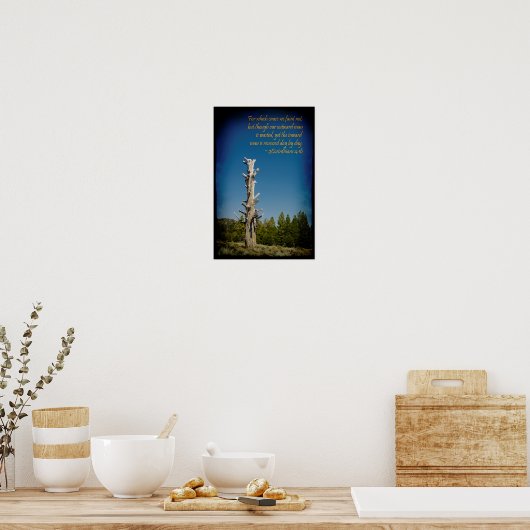 2 Corinthians 4:16 Zwarte grens Poster (Keuken)