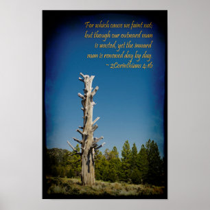 2 Corinthians 4:16 Zwarte grens Poster