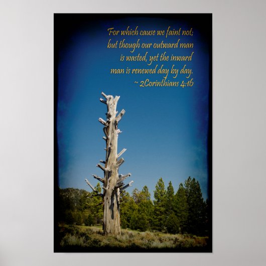 2 Corinthians 4:16 Zwarte grens Poster (Voorkant)