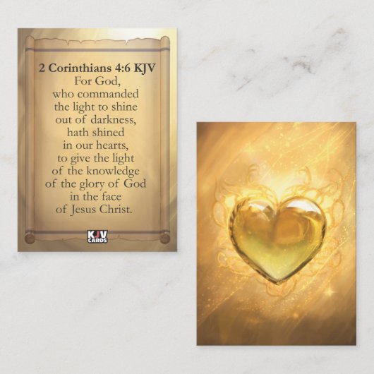 2 Corinthians 4:6 KJV Cards Visitekaartje (Voorkant / Achterkant)