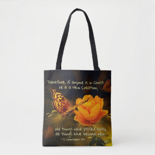 2 Corinthians 5:17 Als iemand in Christus is, Bijb Tote Bag