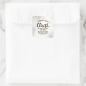 2 Corinthians 5:17 Als iemand in Christus is Vierkante Sticker (Tas)