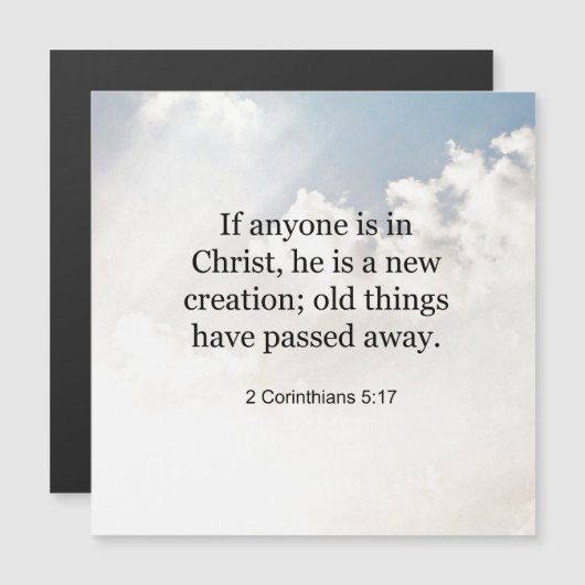2 Corinthians 5:17, Bijbelvers, (Voorkant / Achterkant)