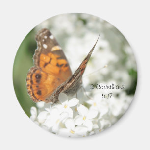 2 Corinthians 5:17 Butterfly Lila Magnet