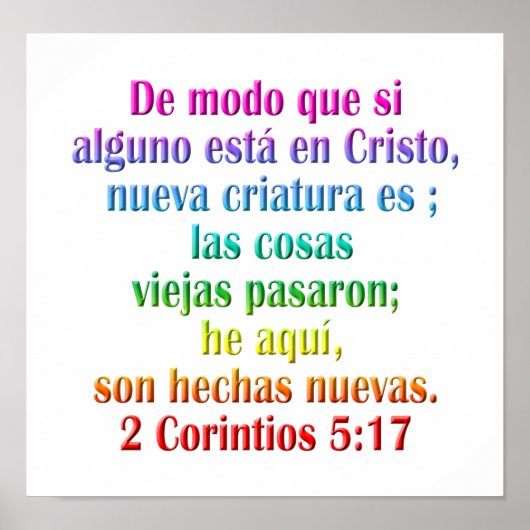 2 Corinthians 5:17 Spaans Poster (Voorkant)