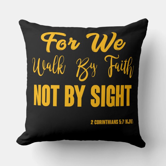 2 Corinthians 5:7 Bijbelverse KJV Citaat Kussen (Voorkant)