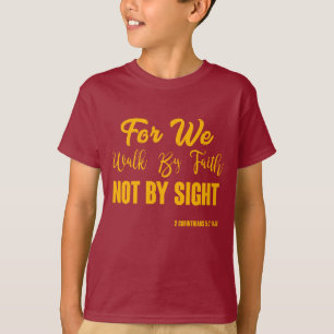 2 Corinthians 5:7 Bijbelverse KJV Quote Boy T-shirt