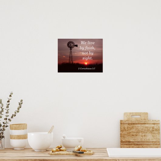 2 Corinthians 5:7 - kunstafdrukken Poster (Keuken)