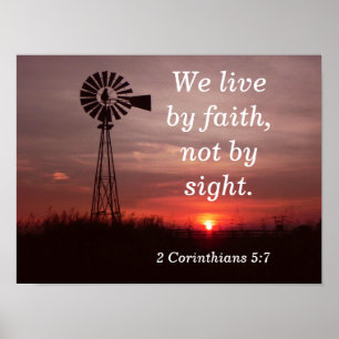 2 Corinthians 5:7 - kunstafdrukken Poster