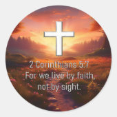 2 Corinthians 5:7 Ronde Sticker (Voorkant)
