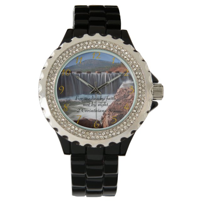 2 Corinthians 5:7 Stempstenen Horloge (Voorkant)