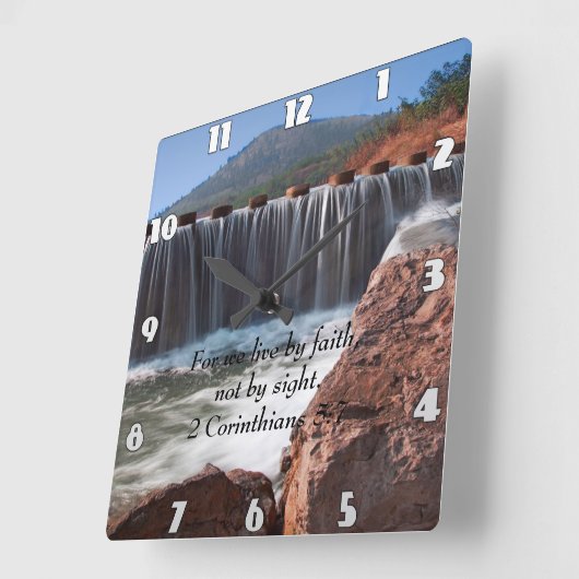 2 Corinthians 5:7 Stempstenen Vierkante Klok (Hoek)