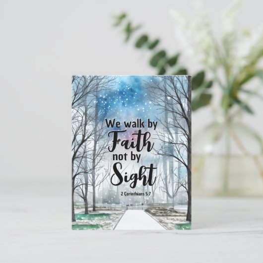 2 Corinthians 5:7 Walby Faith Bible Flat Kaart (Staand voorkant)
