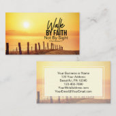 2 Corinthians 5:7 Walby Faith Bible Verse Sunset Visitekaartje (Voorkant / Achterkant)