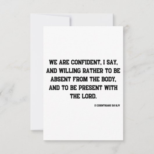 2 Corinthians 5:8 KJV Bijbelscriptgroet Kaart (Voorkant)