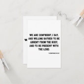 2 Corinthians 5:8 KJV Bijbelscriptgroet Kaart (Voorkant / Achterkant in situ)