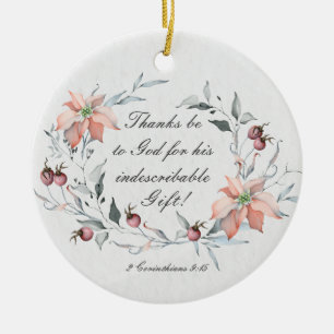 2 Corinthians 9:15 Bedankt voor God, Kerstmis Keramisch Ornament