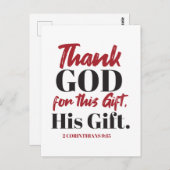 2 Corinthians 9:15 tweeslachtig ontwerp I Briefkaart (Voorkant / Achterkant)