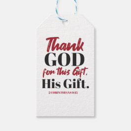 2 Corinthians 9:15 tweeslachtig ontwerp I Cadeaulabel