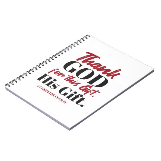 2 Corinthians 9:15 tweeslachtig ontwerp I Notitieboek (Linkerzijde)