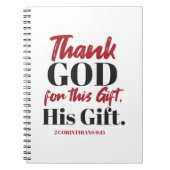 2 Corinthians 9:15 tweeslachtig ontwerp I Notitieboek (Voorkant)