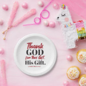 2 Corinthians 9:15 tweeslachtig ontwerp I Papieren Bordje (Feest)