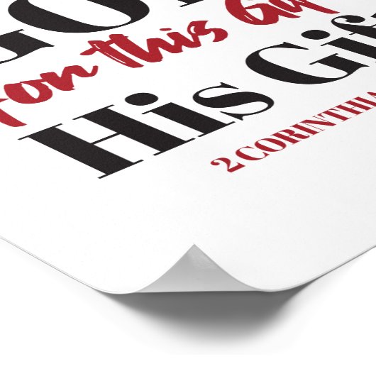 2 Corinthians 9:15 tweeslachtig ontwerp I Poster (Hoek)