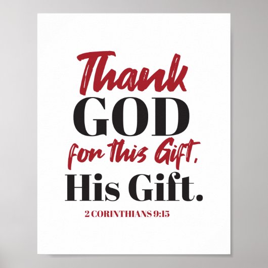 2 Corinthians 9:15 tweeslachtig ontwerp I Poster (Voorkant)