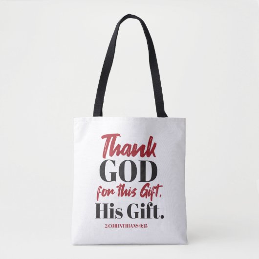 2 Corinthians 9:15 tweeslachtig ontwerp I Tote Bag (Voorkant)