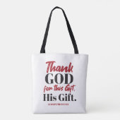 2 Corinthians 9:15 tweeslachtig ontwerp I Tote Bag (Achterkant)