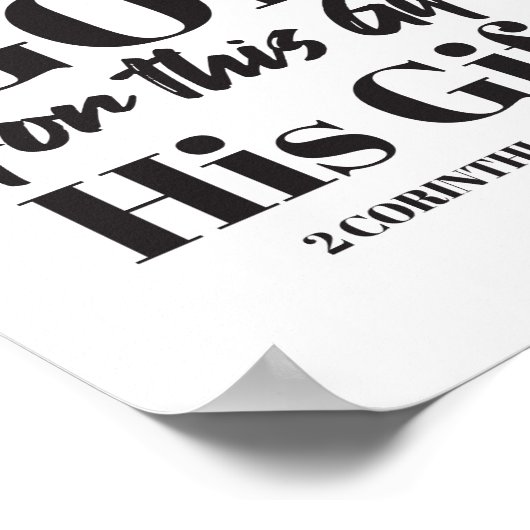 2 Corinthians 9:15 tweeslachtig ontwerp II Poster (Hoek)