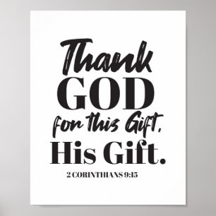 2 Corinthians 9:15 tweeslachtig ontwerp II Poster