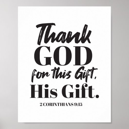 2 Corinthians 9:15 tweeslachtig ontwerp II Poster (Voorkant)