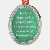 2 Corinthians 9:7 Metalen Ornament (Links)