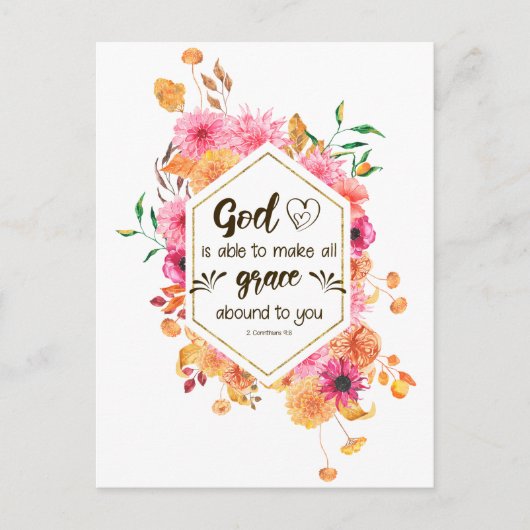 2 Corinthians 9:8 God kan genade overheersen Briefkaart (Voorkant)