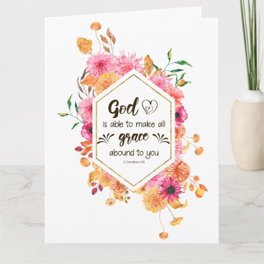 2 Corinthians 9:8 God kan genade overheersen Kaart (Voorkant)