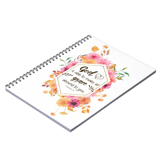 2 Corinthians 9:8 God kan genade overheersen Notitieboek (Linkerzijde)