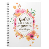 2 Corinthians 9:8 God kan genade overheersen Notitieboek (Voorkant)