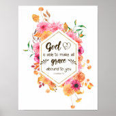2 Corinthians 9:8 God kan genade overheersen Poster (Voorkant)