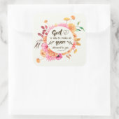 2 Corinthians 9:8 God kan genade overheersen Vierkante Sticker (Tas)